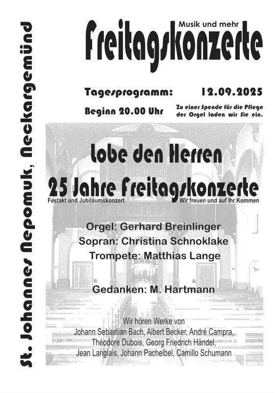 Plakat Jubiläums-Freitagskonzert